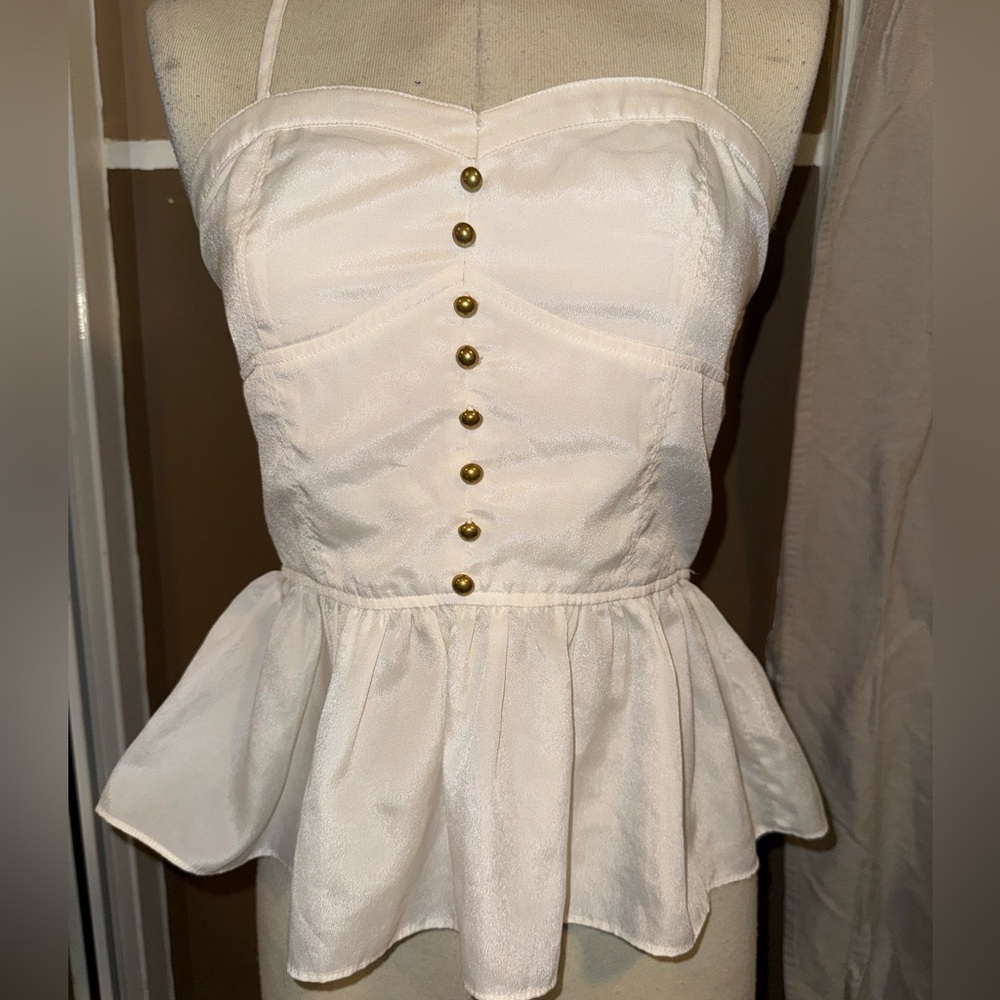 Elegant White Peplum Top